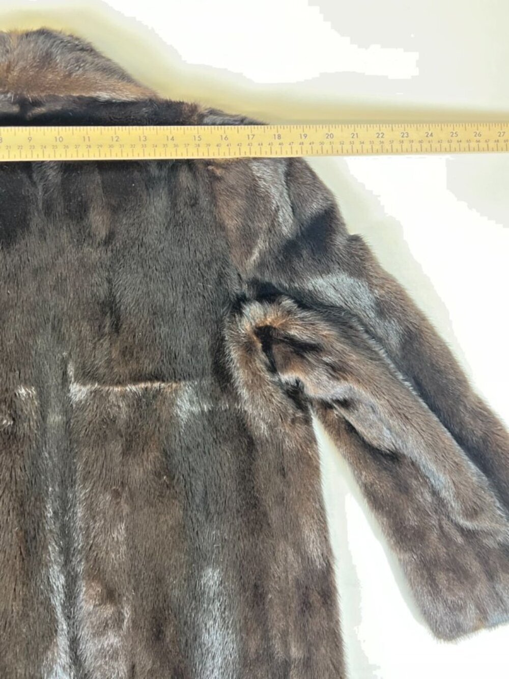 Vintage Sakowitz Women Real Mink Fur Coat Brown Mid Length Genuine Luxury Heavy - Picture 9 of 9